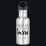 Meet Me at the Barre | Personalized Ballet Quote 532 Ml Water Bottle<br><div class="desc">Stay hydrated at your next ballet or barre class with this cute quote water bottle. Design features "Meet Me at the Barre" in modern block and handwritten-style typefaces. Use the optional personalization field to add a name,  monogram,  or name of your dance school or studio.</div>