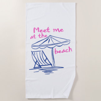 Meet Me at the Beach Summer Vibes Beach Towel