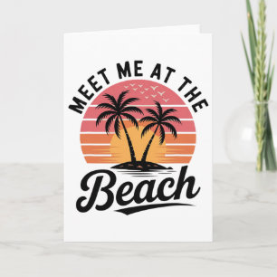 Meet Me At The Beach Sunset Tropical Beach Summer Card