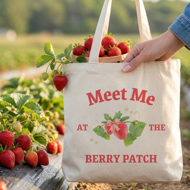 Meet Me at the Berry Patch Strawberry Tote Bag (Creator Uploaded)