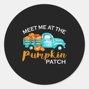 Meet Me At The Pumpkin Patch Ckup Fall Thanksgivin Classic Round Sticker