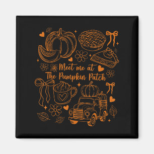 Meet Me At The Pumpkin Patch Coquette Bow Truck Fa Magnet