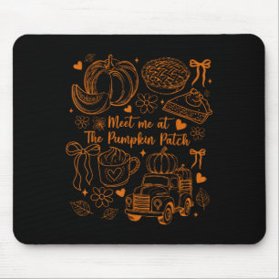Meet Me At The Pumpkin Patch Coquette Bow Truck Fa Mouse Pad