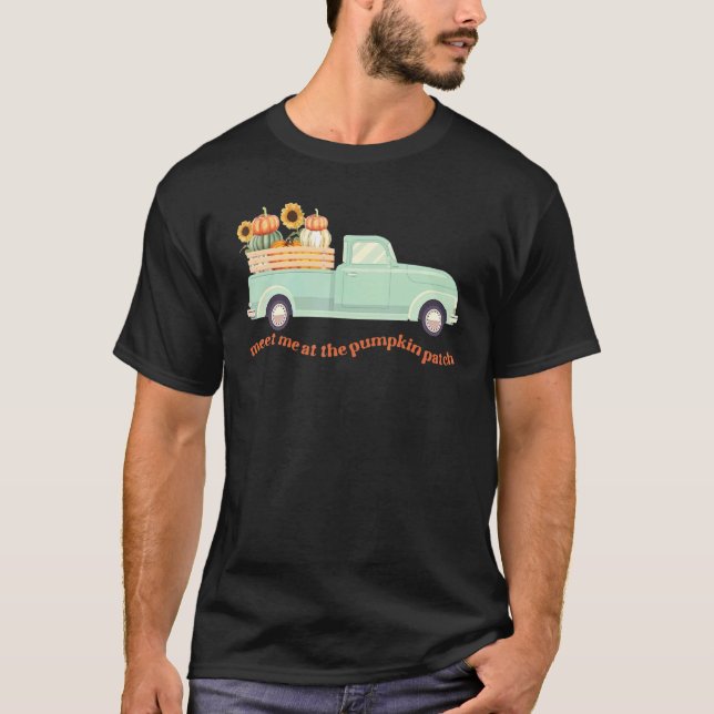 Meet Me At The Pumpkin Patch Retro Fall Country Th T-Shirt (Front)