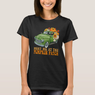 Meet Me At The Pumpkin Patch Retro Groovy Fall Tru T-Shirt