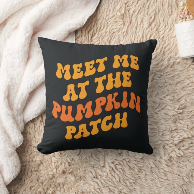 Meet Me At The Pumpkin Patch Throw Pillow (Blanket)