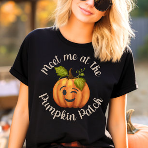 Meet Me At The Pumpkin Patch Winking Pumpkin T-Shirt
