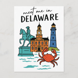 Meet Me In Delaware Dover Coastal History Crab Postcard