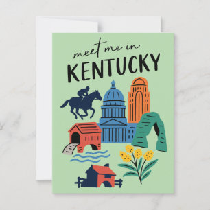 Meet Me In Kentucky Retro Bluegrass State Postcard