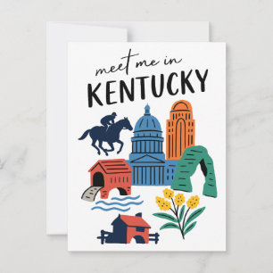 Meet Me In Kentucky Vintage Bluegrass State Postcard