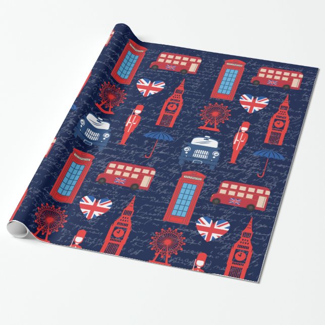 Meet Me in London Wrapping Paper (Unrolled)