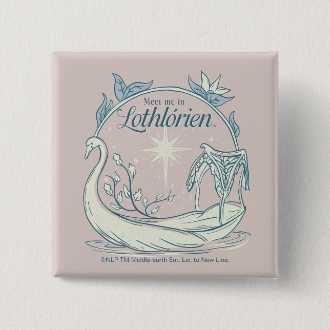 Meet me in LOTHLORIEN™ - Swan Boat 2 Inch Square Button (Front)