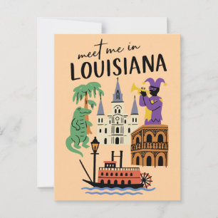 Meet Me In Louisiana New Orleans Jazz Bayou Postcard