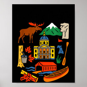 Meet Me In New Hampshire - Cute Us State Travel Re Poster