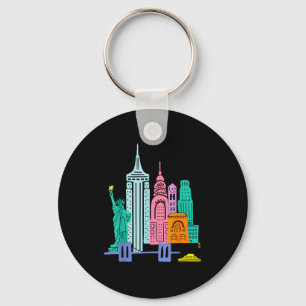 Meet Me In New York - Cute Us State Travel Retro D Keychain