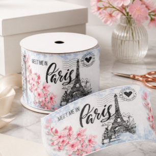 Meet Me in Paris 3" Wide Grosgrain Ribbon
