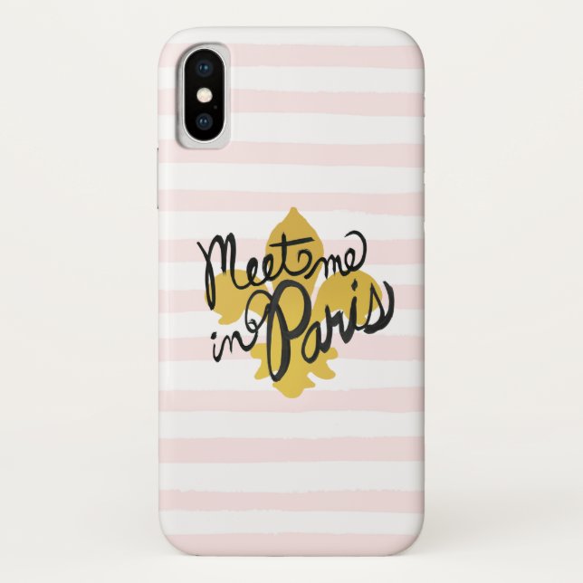 Meet Me in Paris Black and Gold Case-Mate iPhone Case (Back)