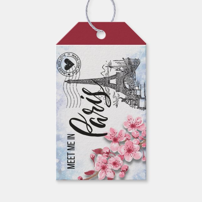Meet Me in Paris Gift Tags (Front)