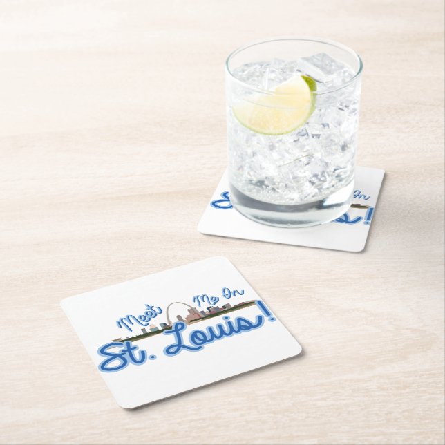 Meet Me In St. Louis! Square Paper Coaster (Insitu)
