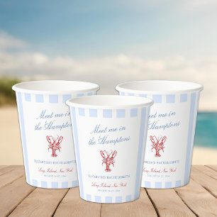Meet Me in The Hamptons Bachelorette Paper Cups