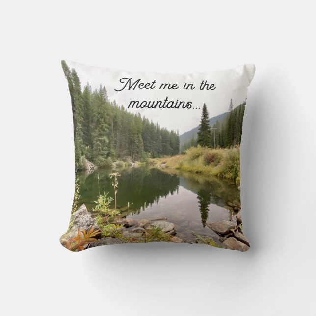 Meet Me in the Mountains Decorative Pillow (Front)