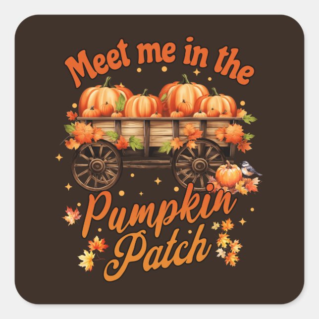 Meet me in the Pumpkin Patch Square Sticker (Front)