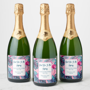 Meet Me In the Tropics Birthday Girls Trip Vacay Sparkling Wine Label