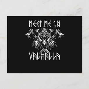 Meet Me In Valhalla Nordic Shirt Runes Vikings Postcard