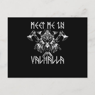 Meet Me In Valhalla Nordic Shirt Runes Vikings Postcard