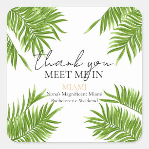 Meet Me Miami Bachelorette Party Vacation Square Sticker