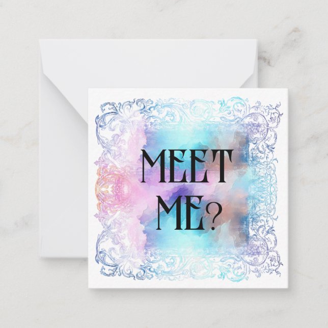*~*  MEET ME?  Relationship AP63 Flat Note Card (Front)