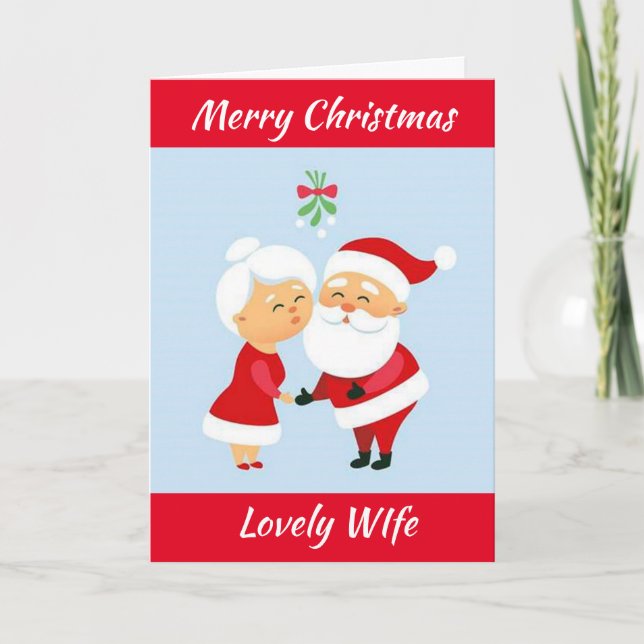 MEET ME *UNDER MISTLETOE* ***WIFE*** HOLIDAY CARD (Front)