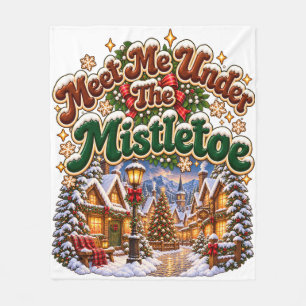 Meet Me Under The Mistletoe Cozy Winter Cabin Fleece Blanket