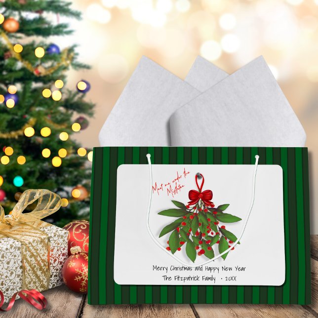 Meet Me Under the Mistletoe Merry Christmas Gift Large Gift Bag (Creator Uploaded)