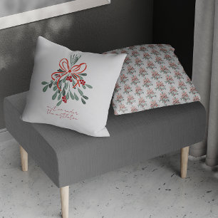 Meet Me Under the Mistletoe Throw Pillow