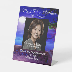 Meet The Author Moonlight Water Pedestal Sign