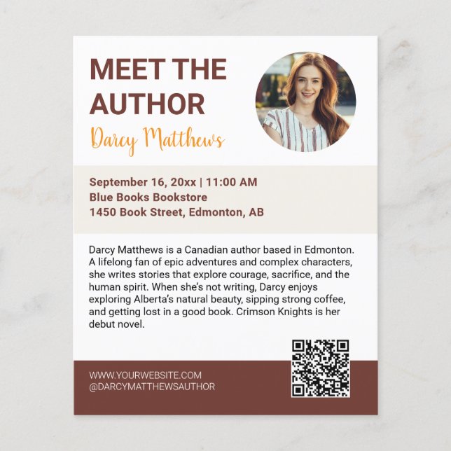 Meet the Author Promo Photo Modern Photo Flyer (Front)