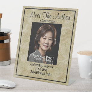 Meet The Author Simple Light Pedestal Sign