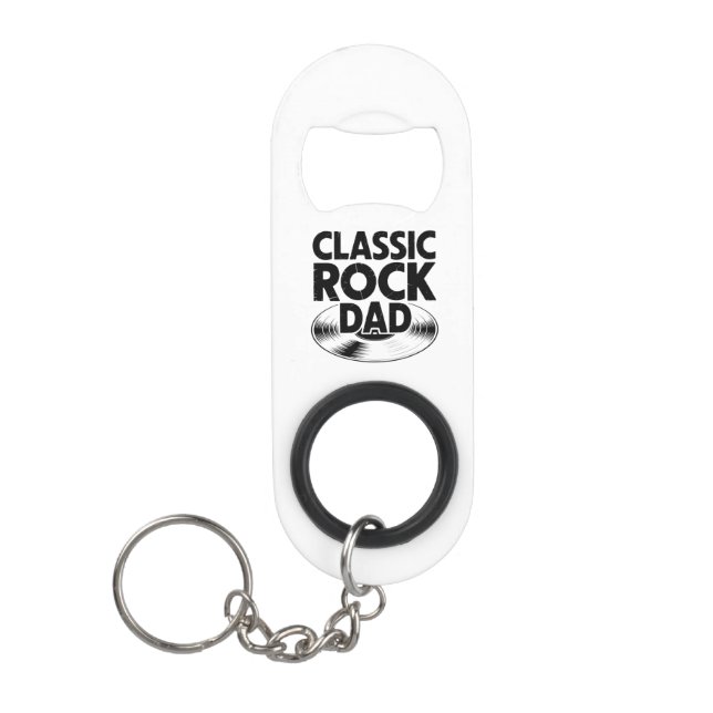 Meet the Classic Rock Dad Keychain & Bottle Opener (Front)