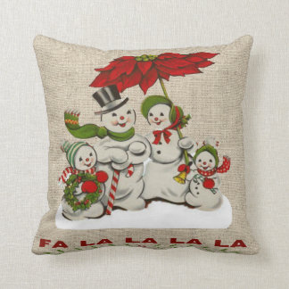 Meet the Jolly's, The Snow family... Throw Pillow