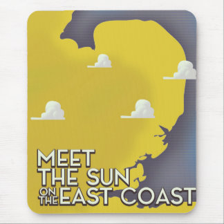 Meet the sun of the east coast vintage rail poster mouse pad
