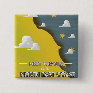 Meet The Sun, on the North East Coast 2 Inch Square Button