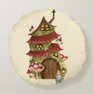 Meet Thistle Toadstool! Round Pillow