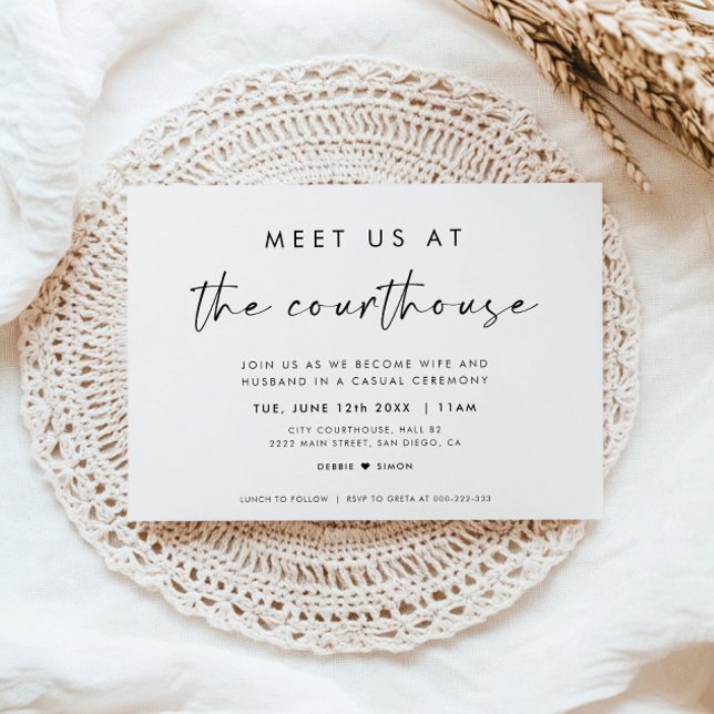 Meet Us At The Courthouse Wedding Invitation (Creator Uploaded)