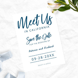 Meet Us in Destination Wedding Save the Date Card