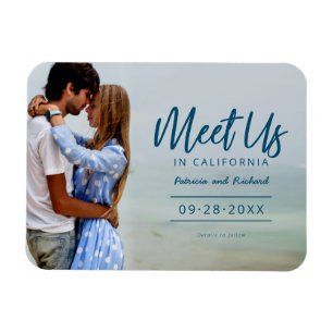 Meet Us In Destination Wedding Save The Date Photo Magnet