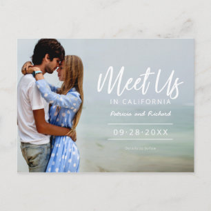 Meet Us In Destination Wedding Save The Date Photo Postcard