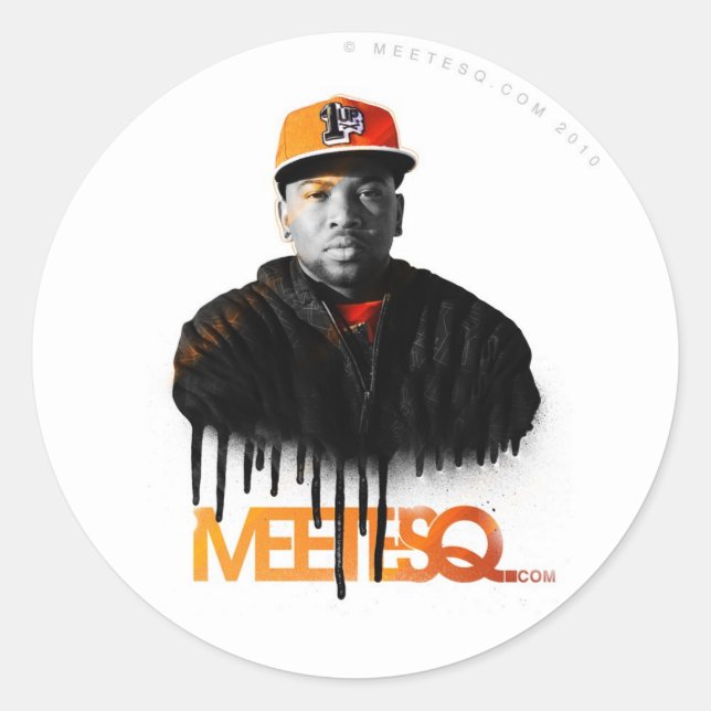 MeetESQ.com sprayed Classic Round Sticker (Front)
