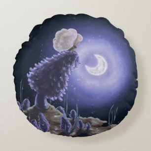 Meeting at Moonlight Round Pillow