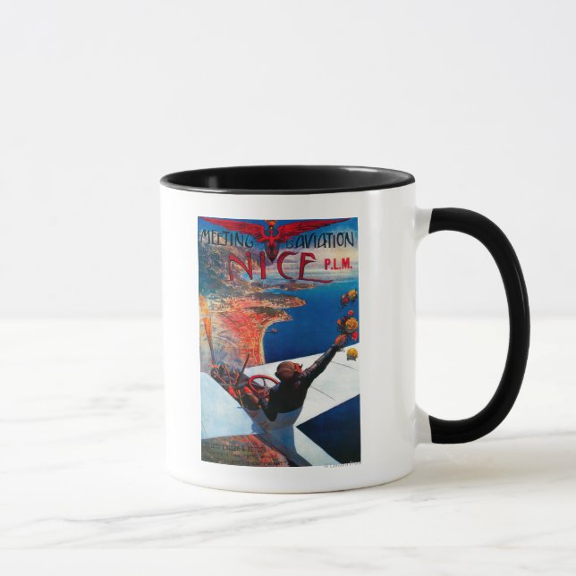Meeting D' Aviation in Nice, France Poster Mug (Right)